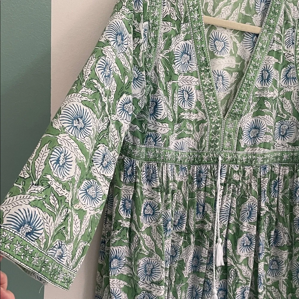 KARNI Floral Green and Blue Maxi Dress - Picture 4 of 11